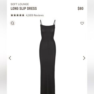 Skims Fits Everyone Long Slip Dress in Onyx